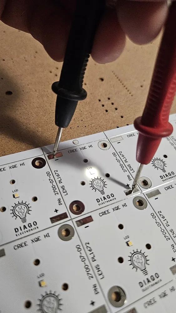 Measurements on an LED circuit board