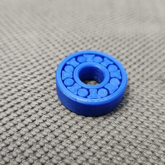 Blue functional 3D printed 608 bearing