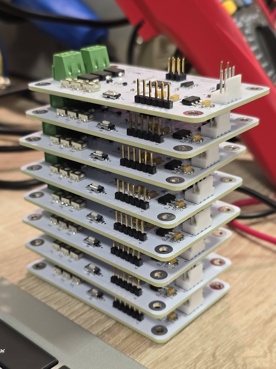 Assembled circuit boards with components and connectors